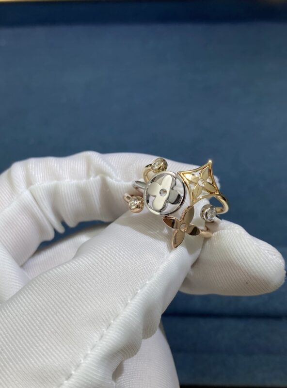 LV ring, rose gold+gold+white gold