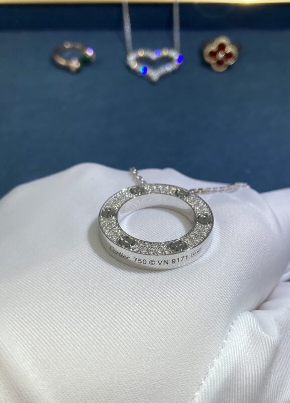 Cartier Flatbread Diamond Necklace, White Gold