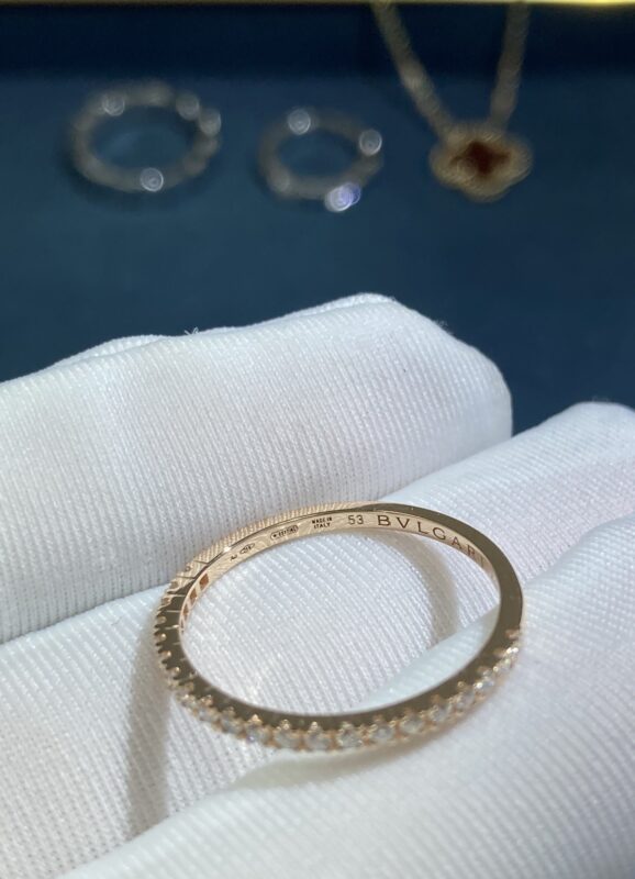 Bvlgary’s Half Diamond Ring, Rose Gold