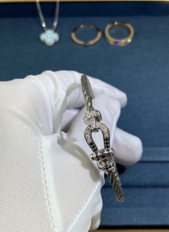 Fred wire rope bracelet, white gold