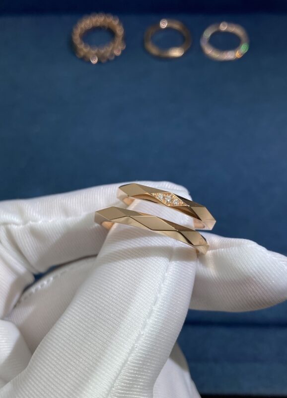 Boucheron pair ring, rose gold