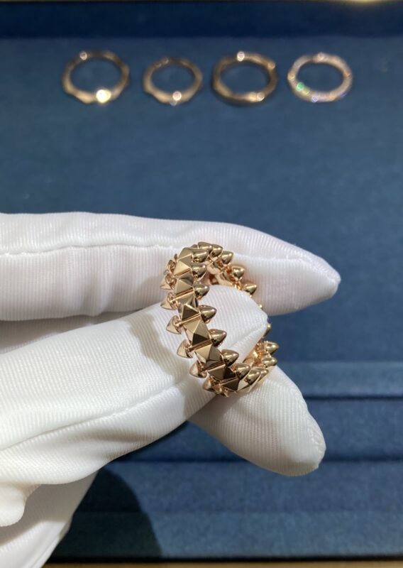 Cartier Wide Stud Ring, Rose Gold