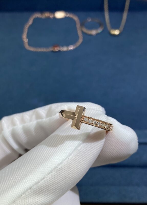 Tiffany’s Half Diamond Ring, Rose Gold