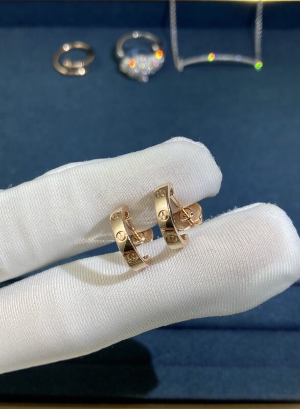 Cartier Drillless Screw Stud Earrings, Rose Gold