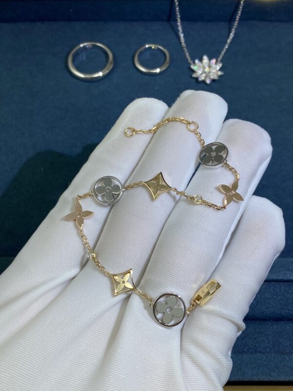 LV bracelet, rose gold + yellow gold + white gold