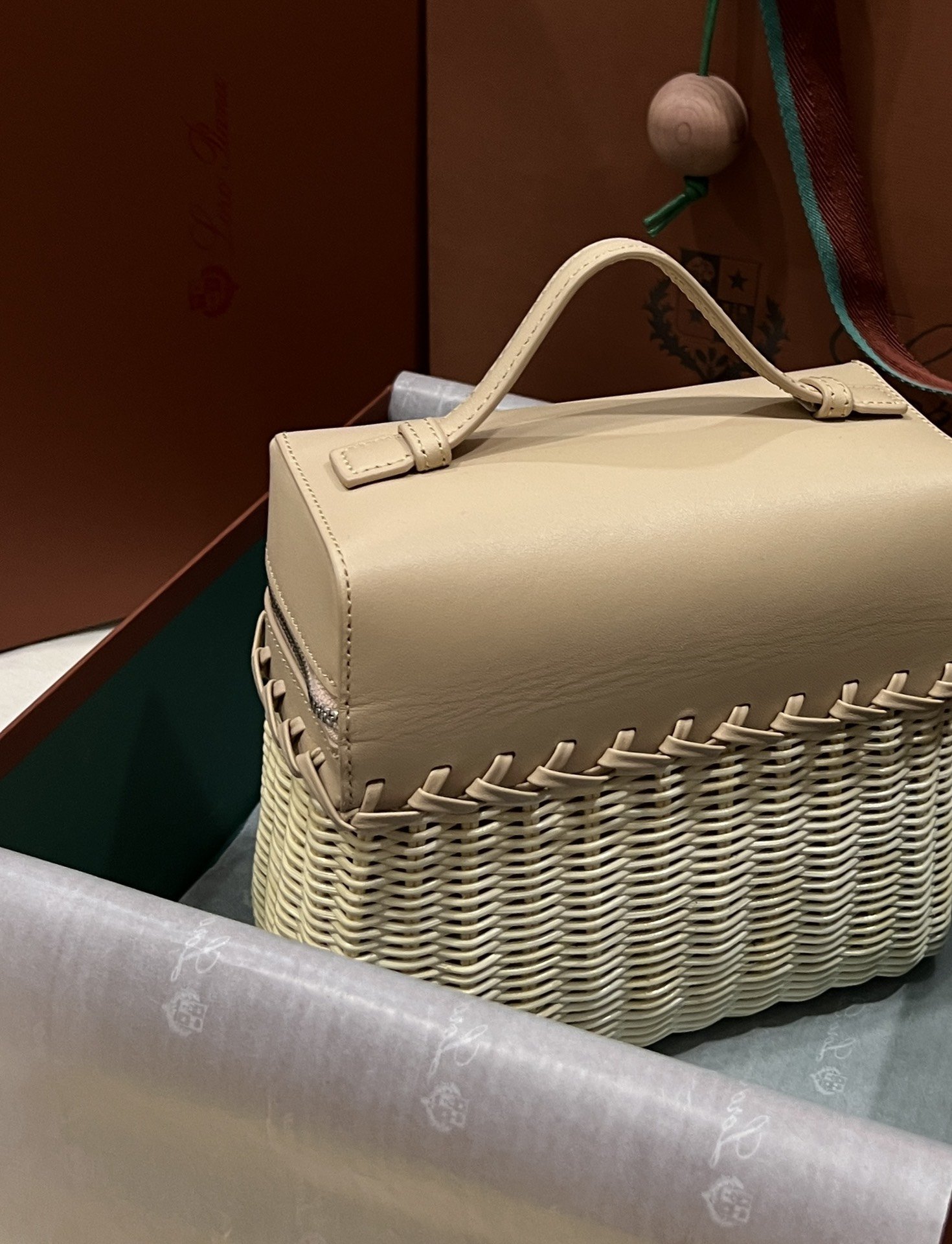 Loro Piana L19 Bamboo Weaving Bag - Image 2