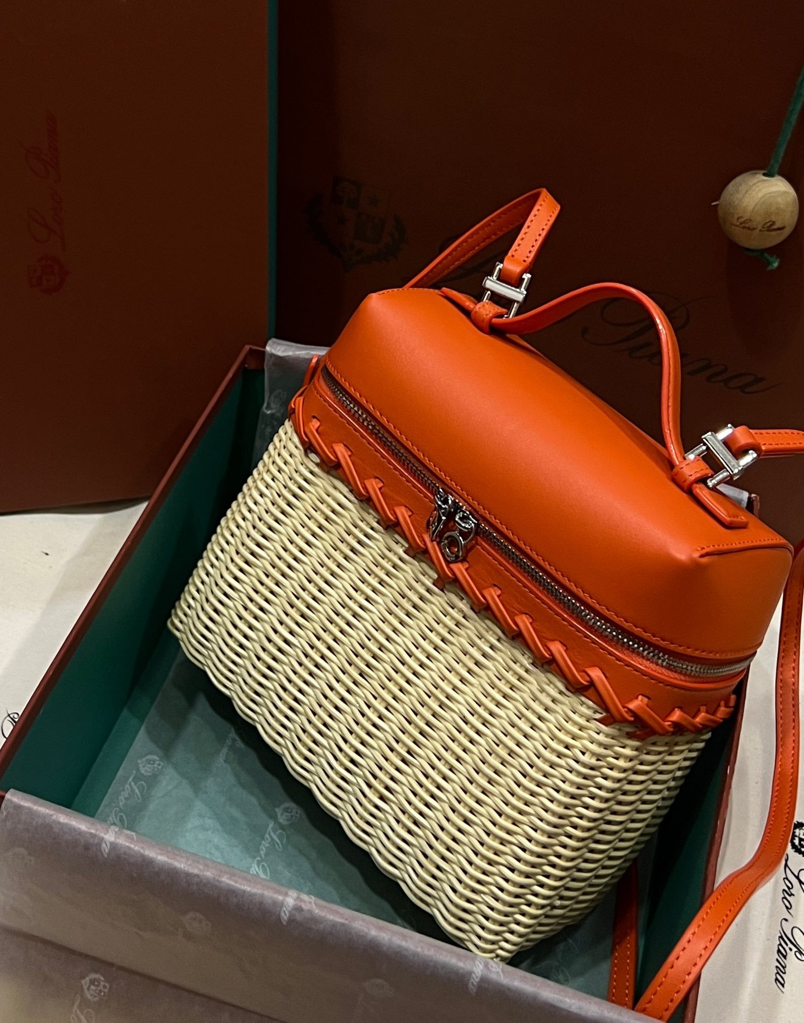 Loro Piana L19 Bamboo Weaving Bag - Image 5