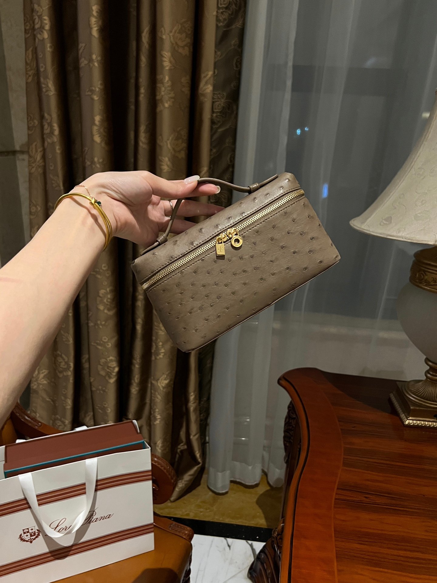 75750.jpg Loro Piana L19 in Brown Ostrich - Image 1