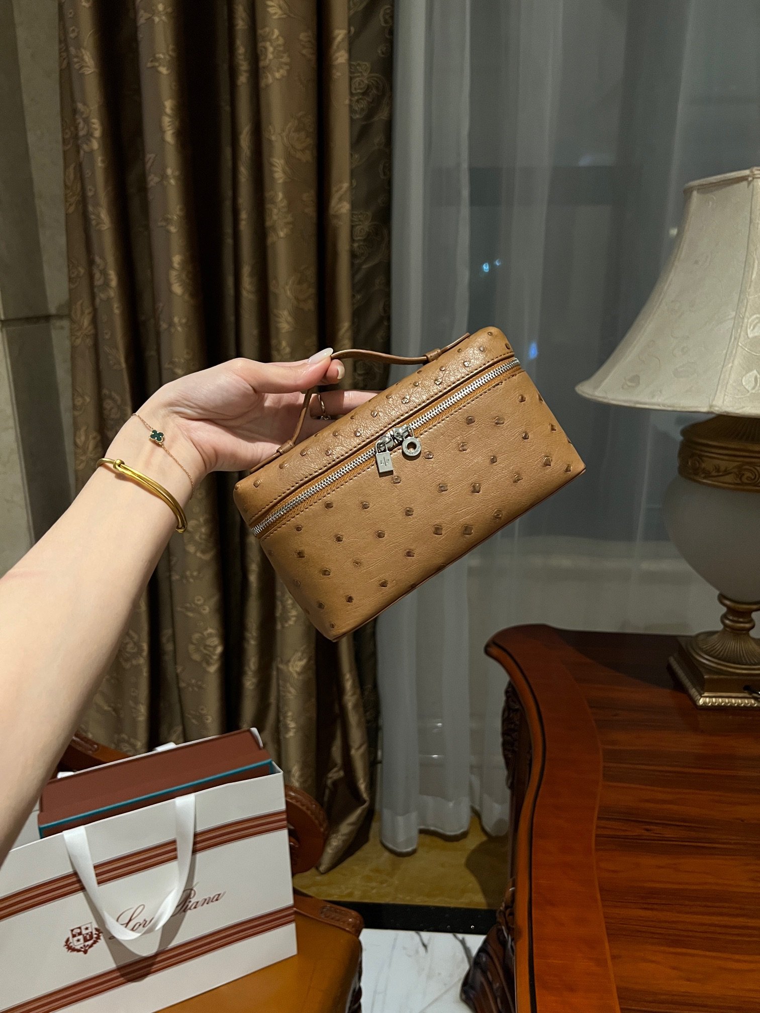 75751.jpg Loro Piana L19 in Brown Ostrich - Image 1