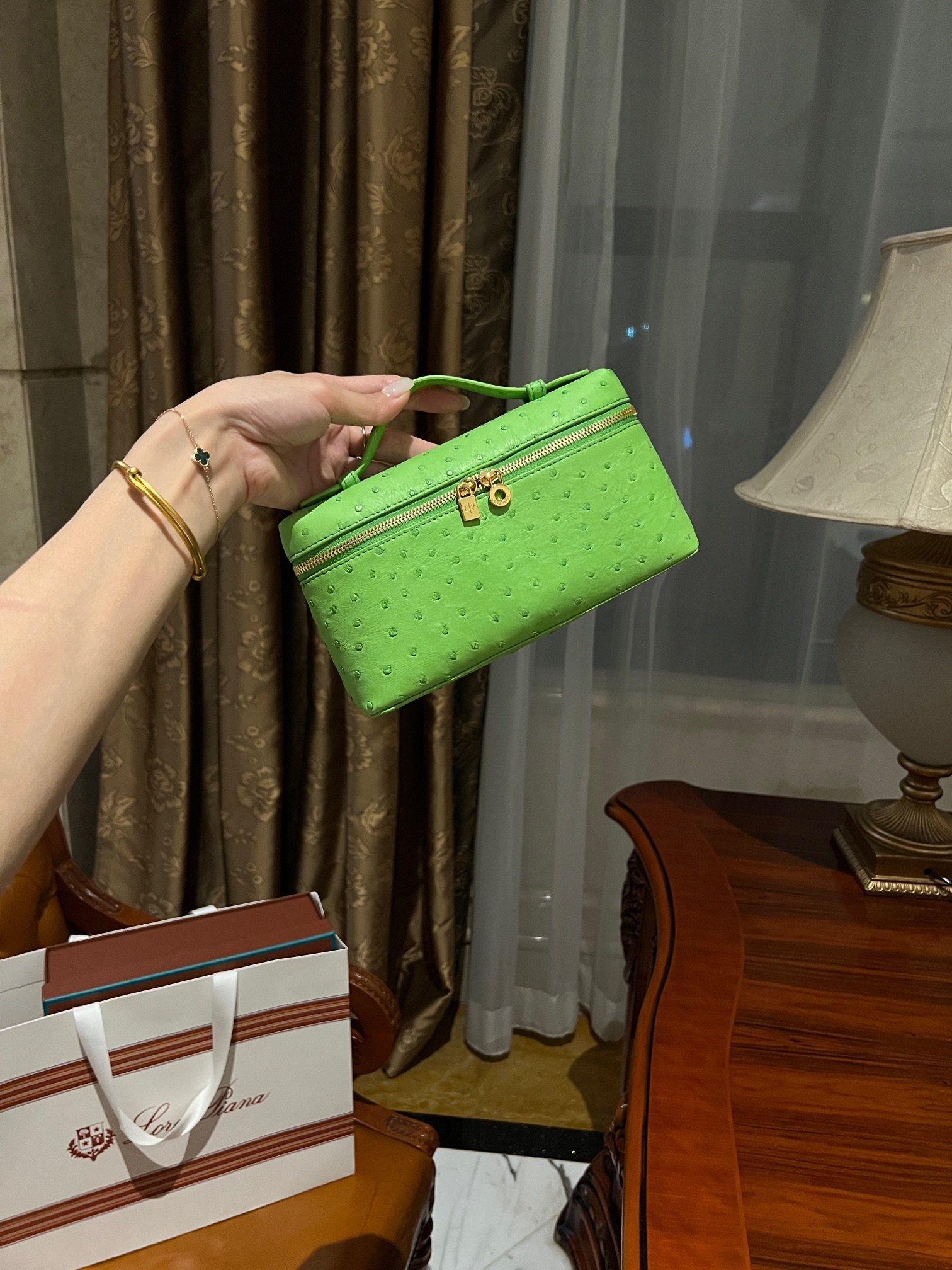 75752.jpg Loro Piana L19 in Light Green Ostrich - Image 1