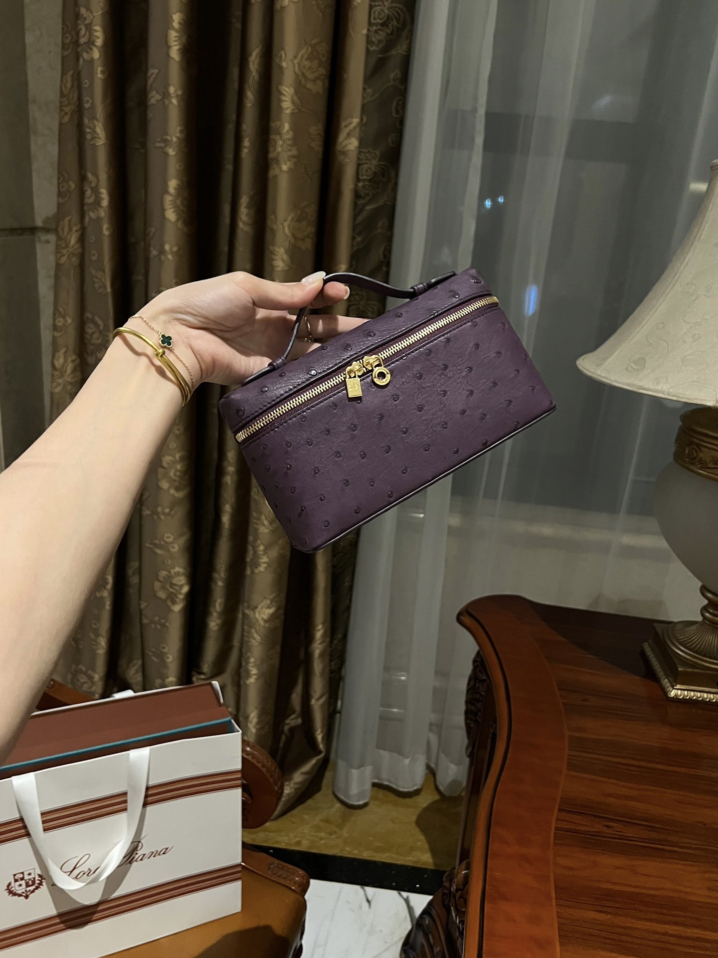 75756.jpg Loro Piana L19 in Purple Ostrich - Image 1