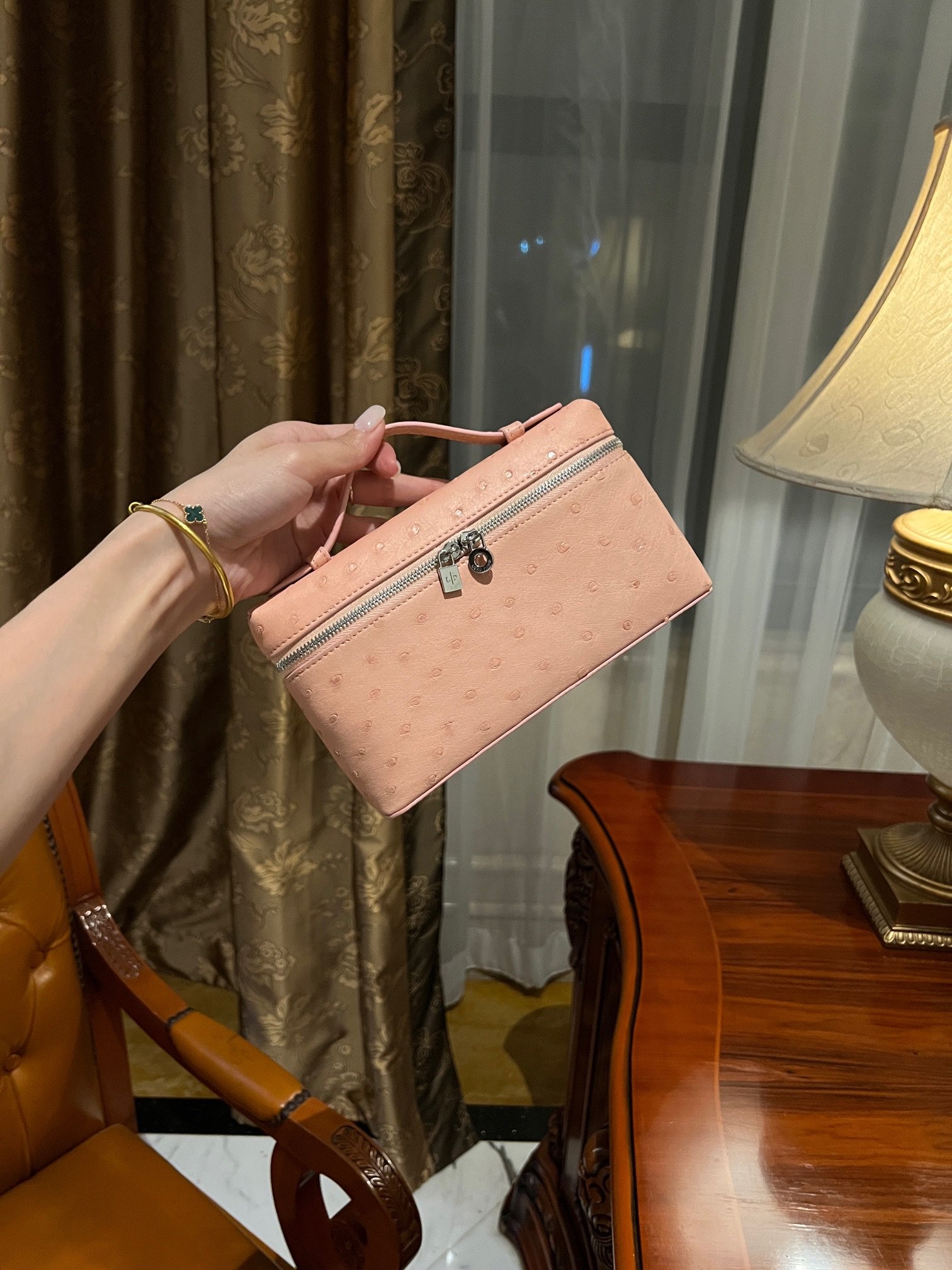 75777.jpg Loro Piana L19 in Light Pink Ostrich - Image 1