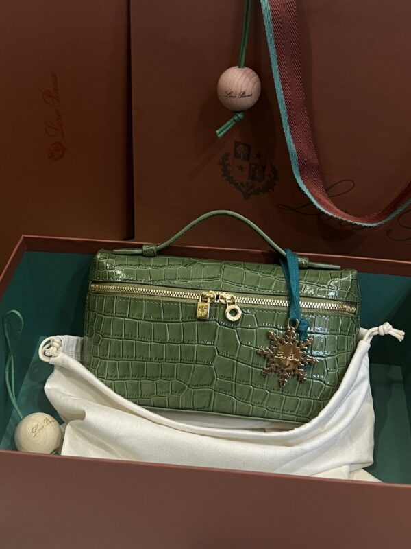 Loro Piana L19 in  Olive Green Shiny Crocodile