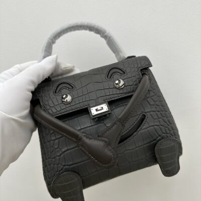 Kelly Doll in Vert Amande Matte Crocodile