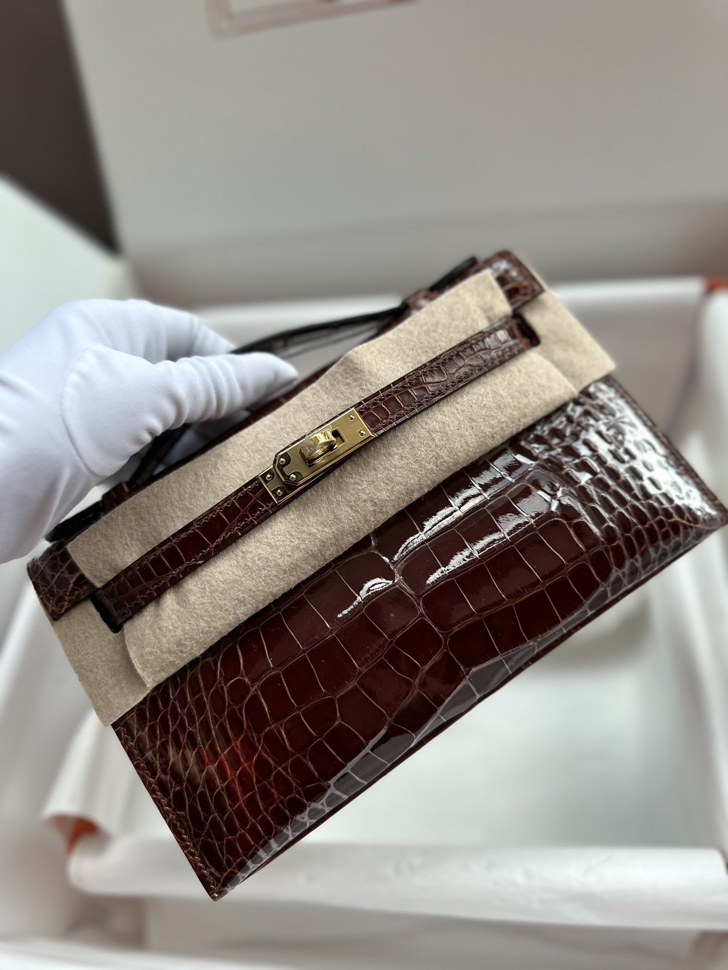 Kelly Pochette Shiny Crocodile