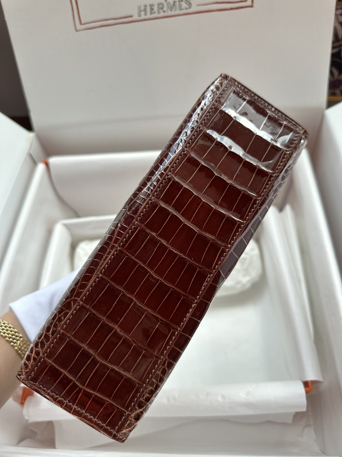 Kelly Pochette Shiny Crocodile - Image 3