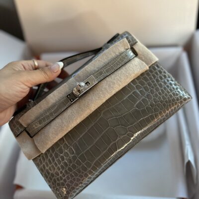 Kelly Pochette Shiny Crocodile PHW