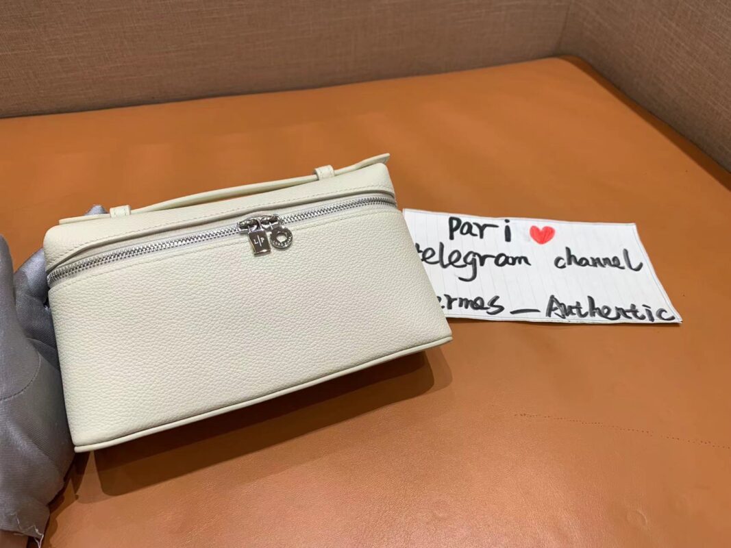 Loro Piana L19 Pouch in Calfskin White