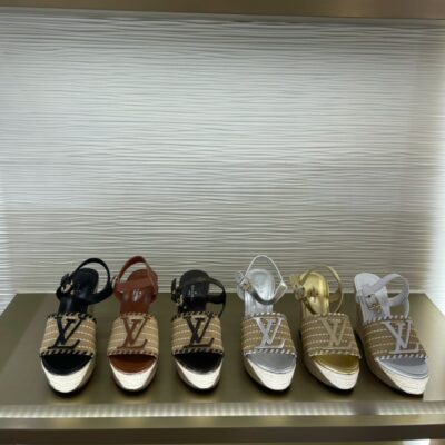 Louis Vuitton 2023 New Straw Woven Sandals Collection