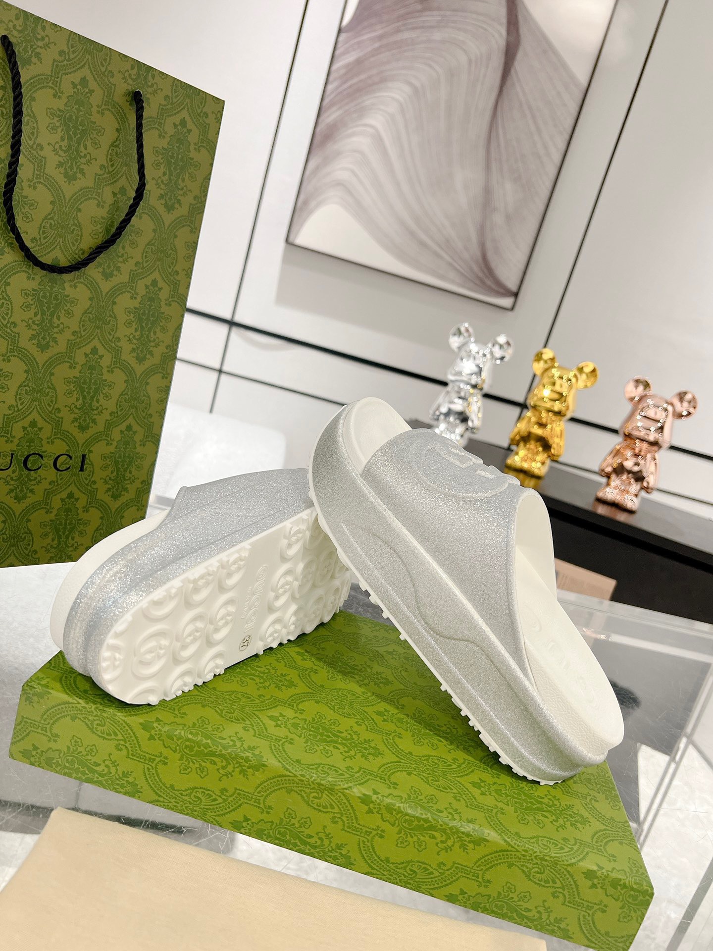 Gucci 2023 New Thick-soled Couple Slippers - Image 8