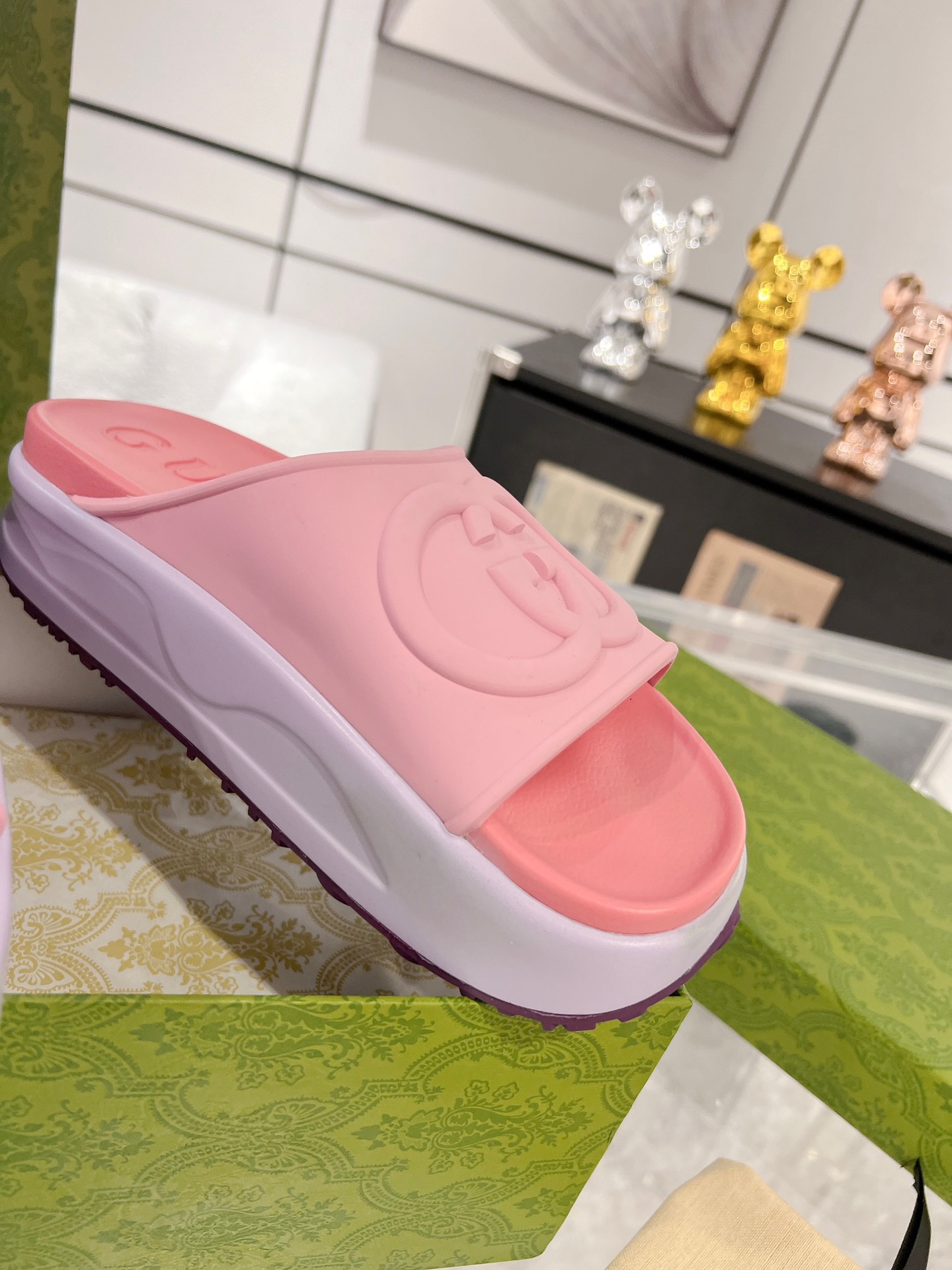 Gucci 2023 New Thick-soled Couple Slippers - Image 9
