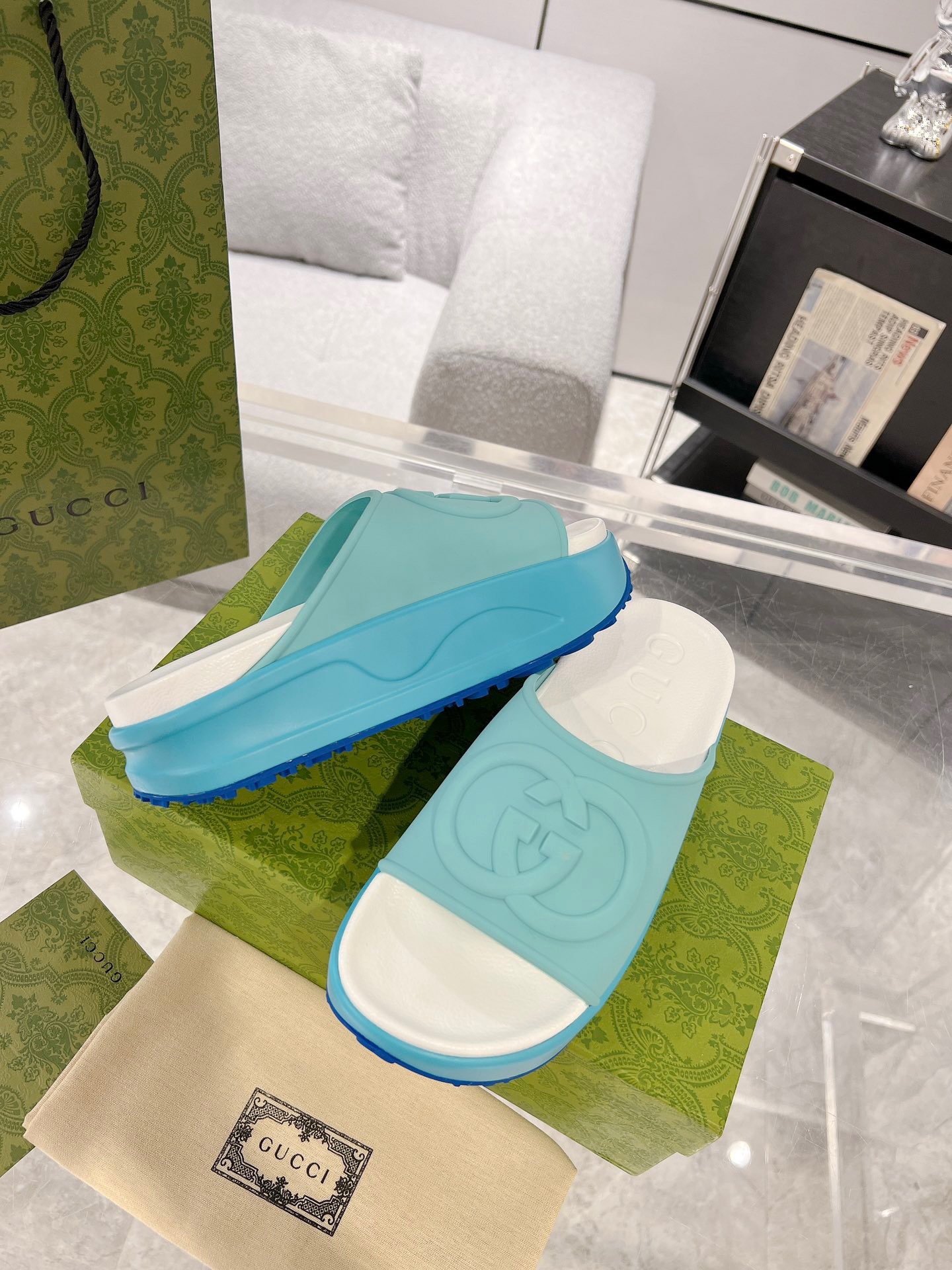 Gucci 2023 New Thick-soled Couple Slippers - Image 3