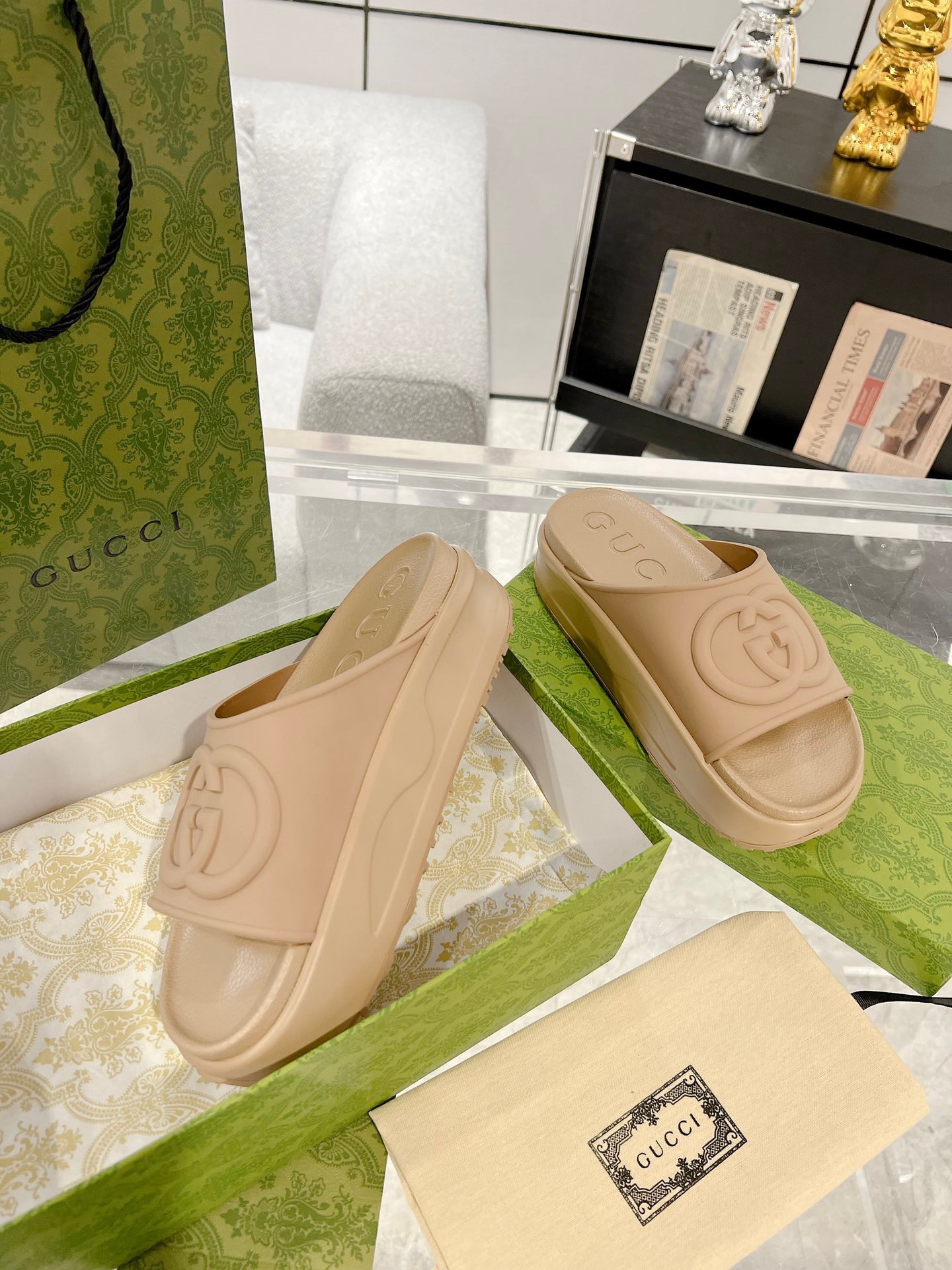 Gucci 2023 New Thick-soled Couple Slippers - Image 5