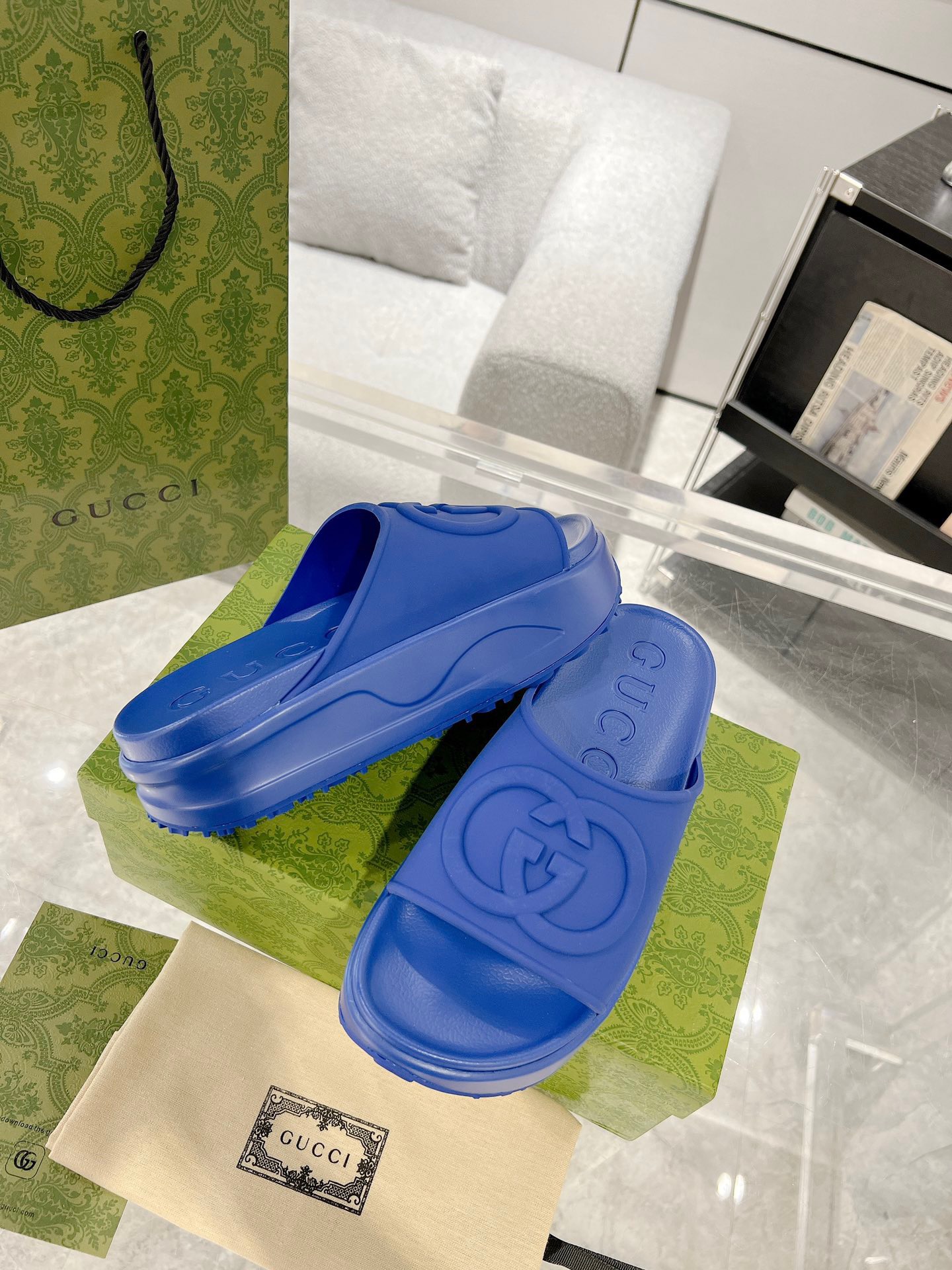 Gucci 2023 New Thick-soled Couple Slippers - Image 3