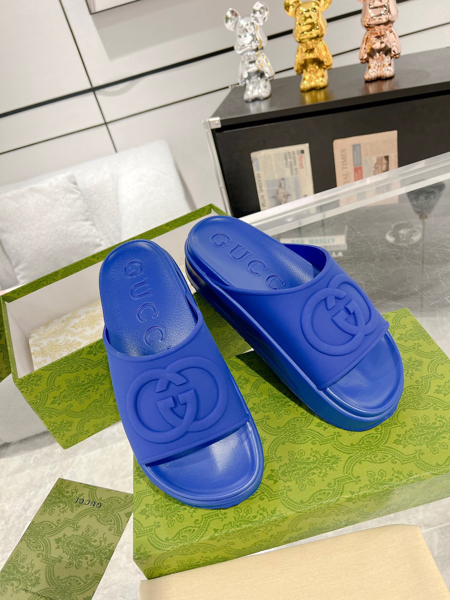 Gucci 2023 New Thick-soled Couple Slippers - Image 4