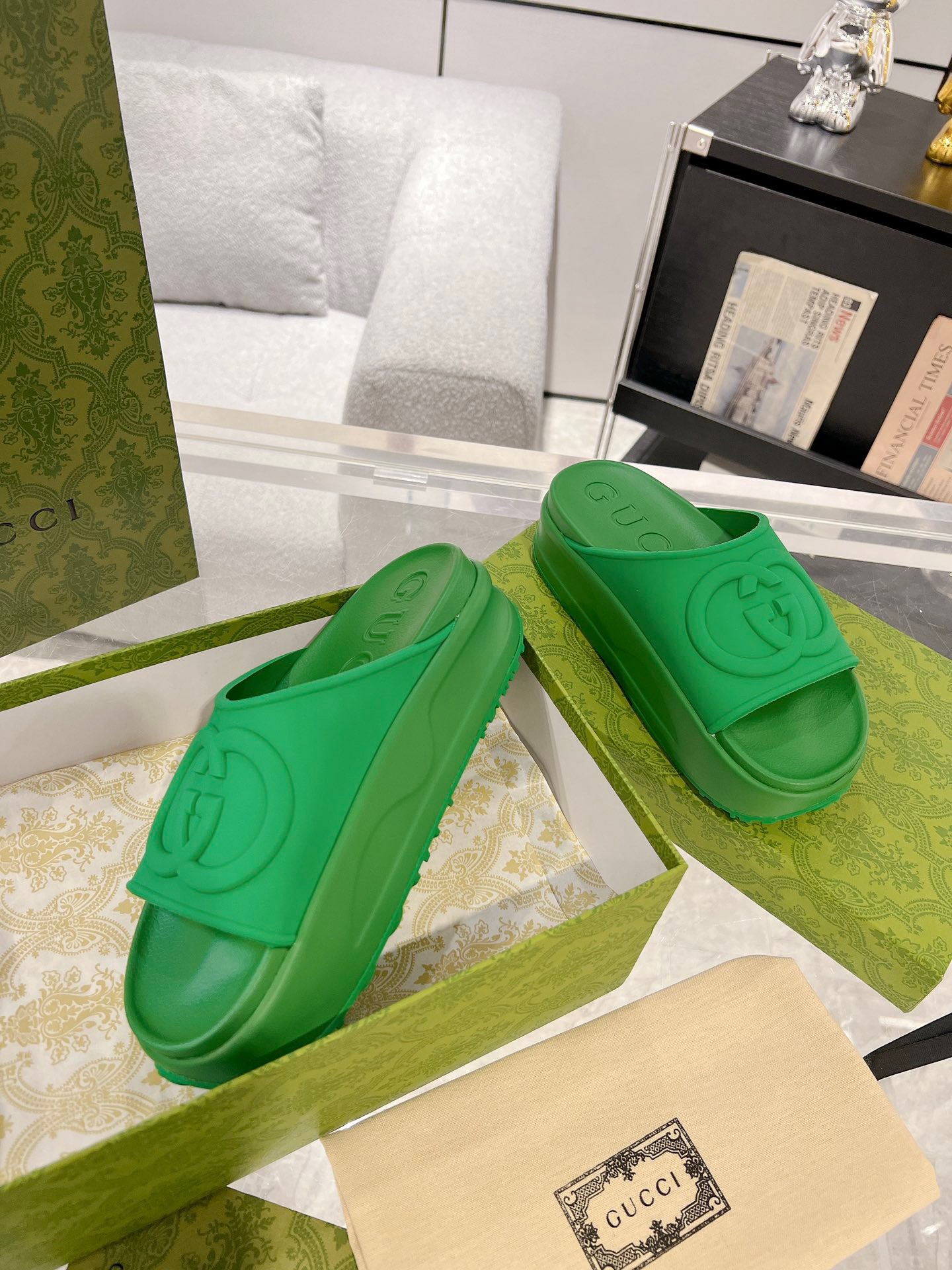 Gucci 2023 New Thick-soled Couple Slippers - Image 5