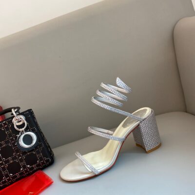 Rene Caovilla 2023 New Snake-shaped Strappy Heel Sandals