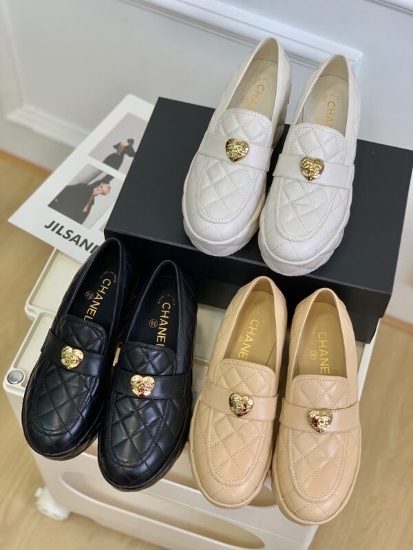 Chanel Heart Buckle Thick Sole Muffin Loafers Collection