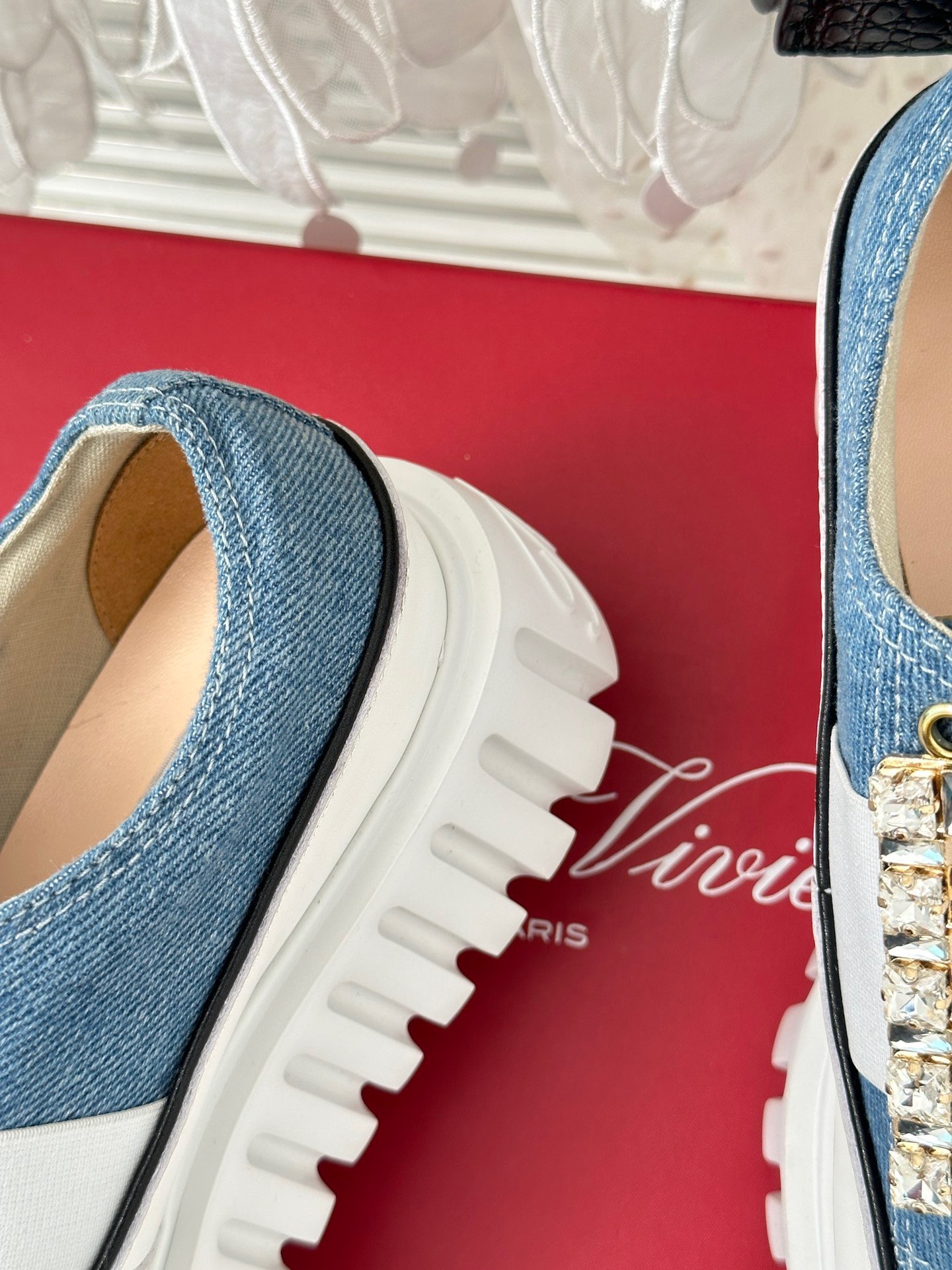 Roger Vivier Classic Square Diamond Buckle Thick Bottom Shoes - Image 6