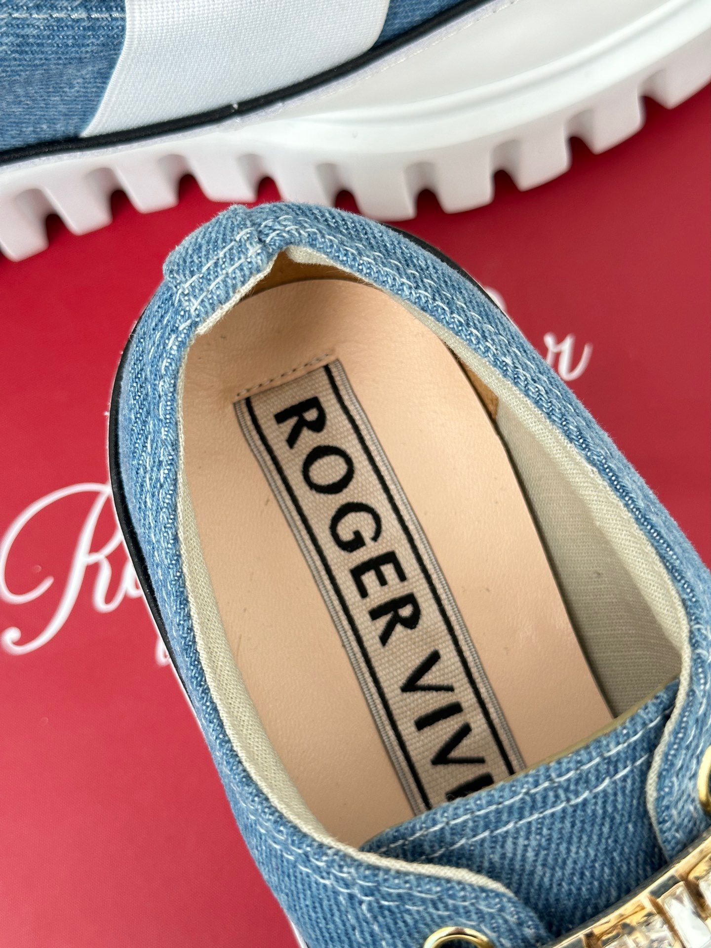 Roger Vivier Classic Square Diamond Buckle Thick Bottom Shoes - Image 8