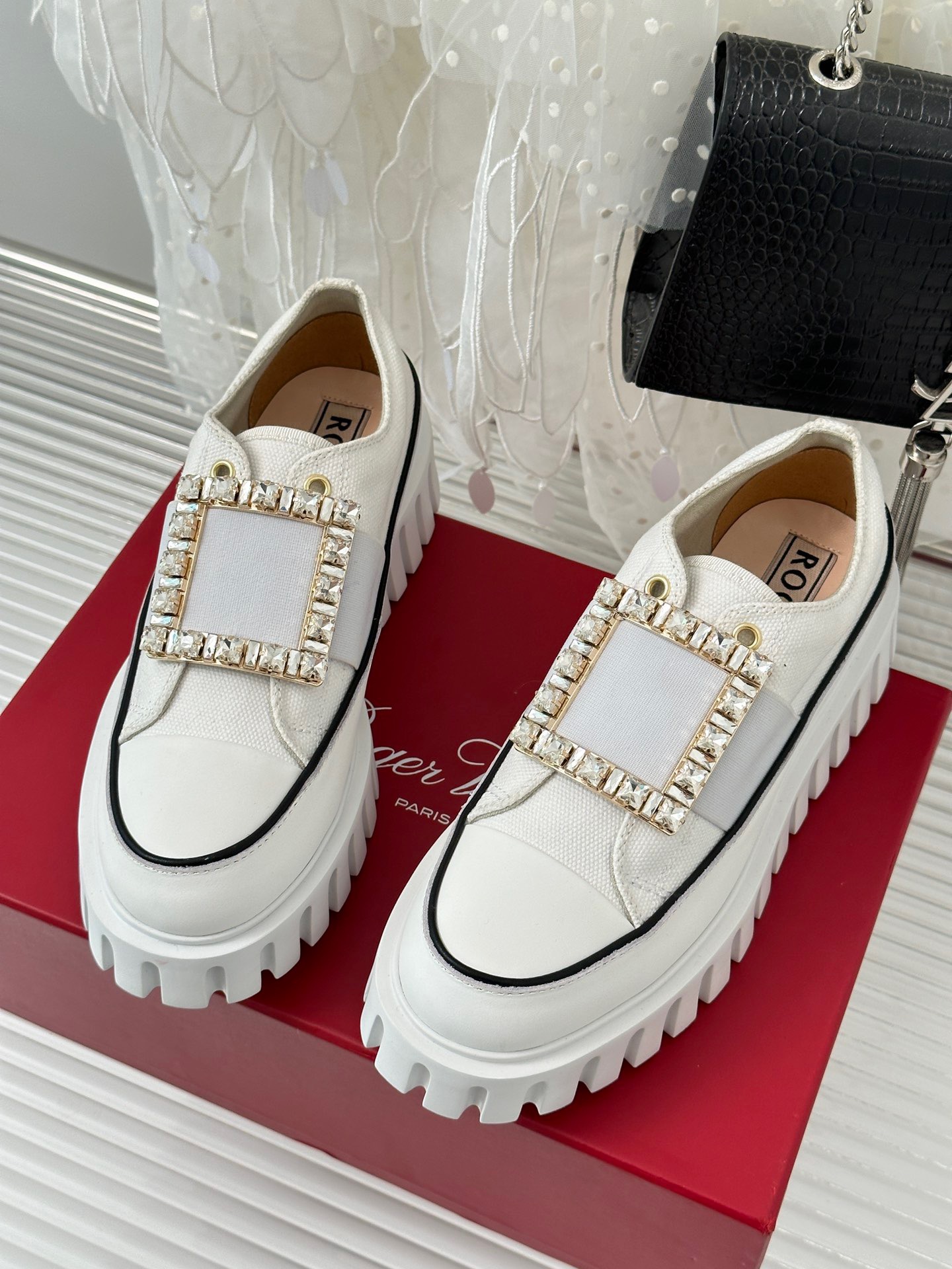 Roger Vivier Classic Square Diamond Buckle Thick Bottom Shoes - Image 2