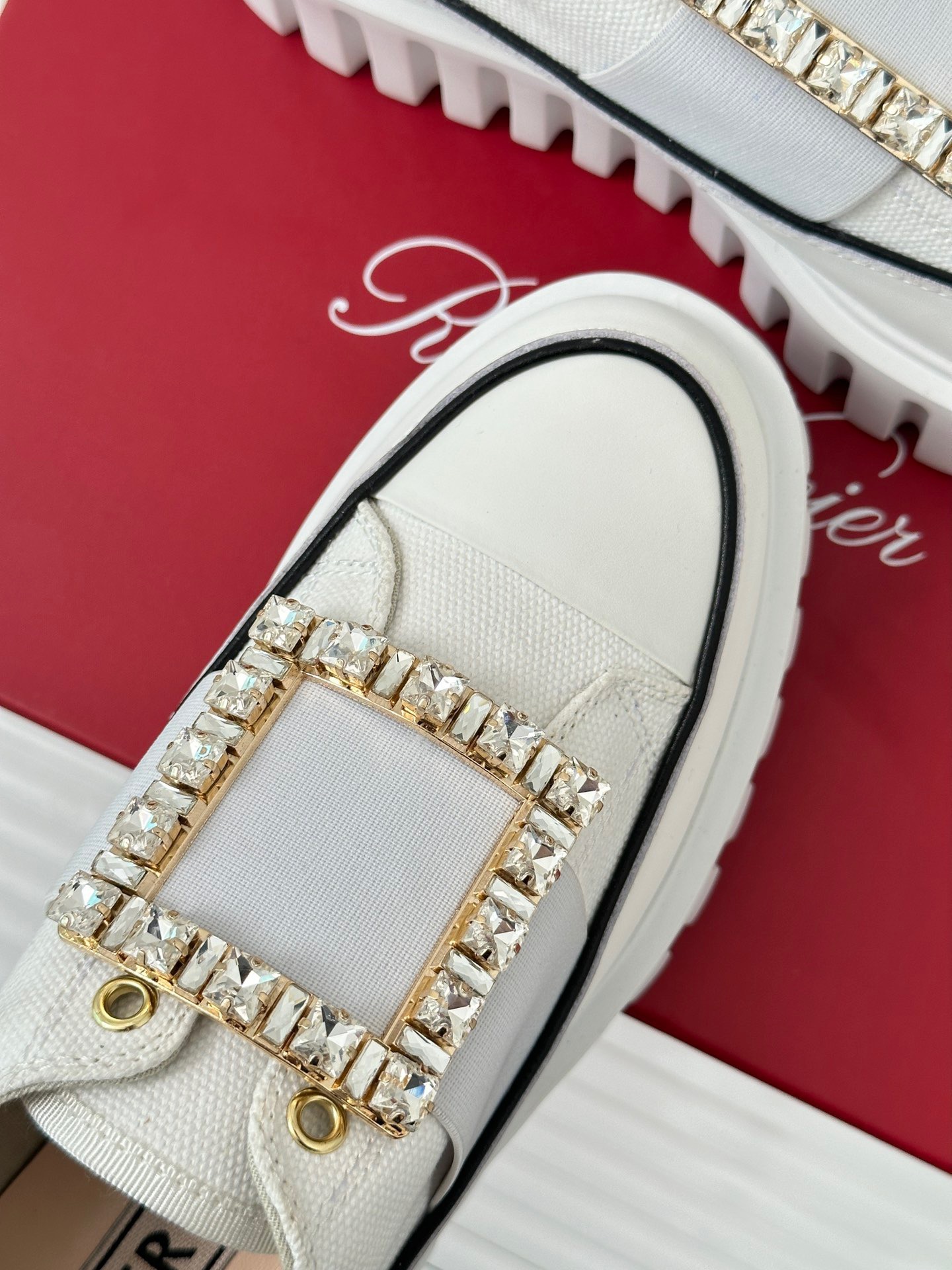 Roger Vivier Classic Square Diamond Buckle Thick Bottom Shoes - Image 7