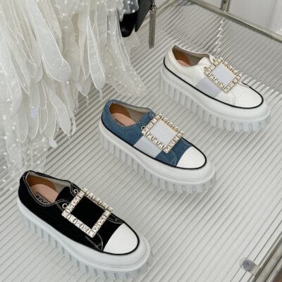 Roger Vivier Classic Square Diamond Buckle Thick Bottom Shoes Collection