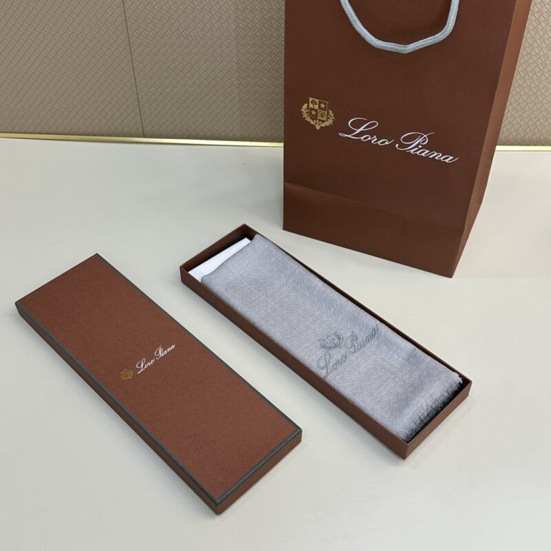 Loro Piana Grey Cashmere Scarf