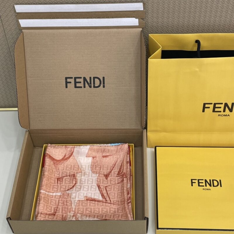Fendi Silk Jacquard Square Scarf