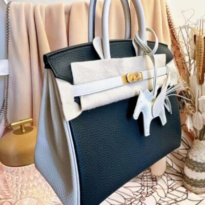 Birkin 25 Black & White Togo GHW