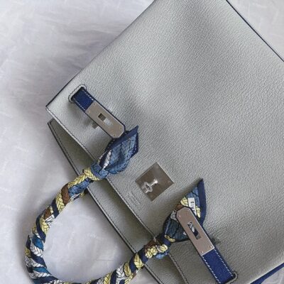 Birkin 25 Chevre Blue Electrique & Amp; Togo