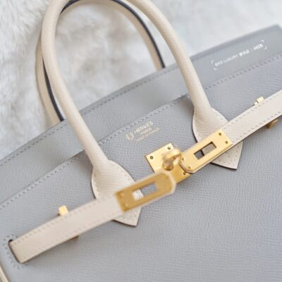 Birkin 25 Gris Mouette & Amp; Craie Epsom GHW