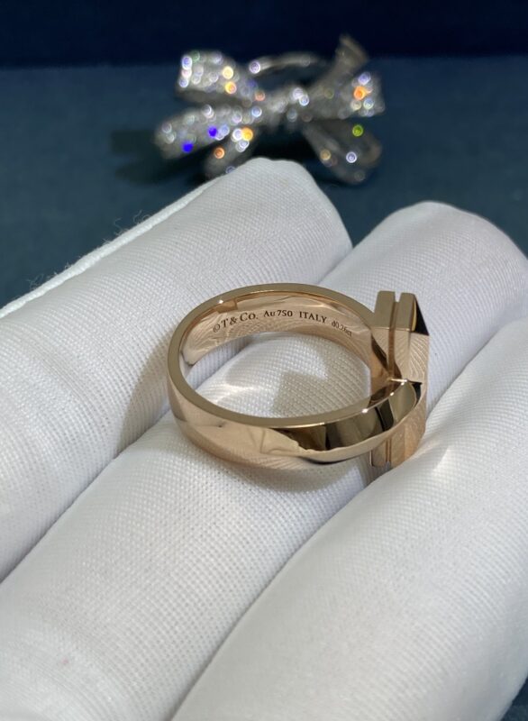 Tiffany’s Wide T1 Half Diamond Ring, Rose Gold