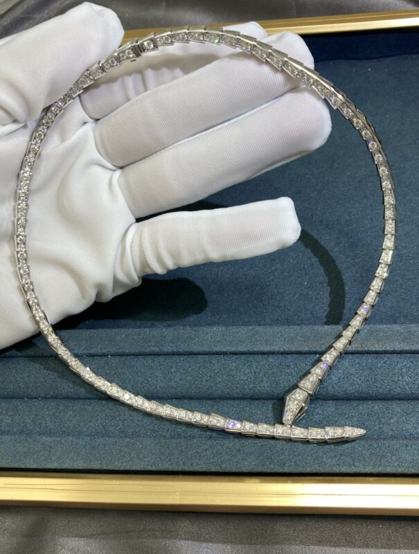 Bvlgary’s Full Diamond Snake Bone Choker, White Gold