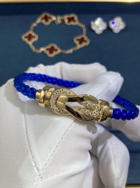 Double 8 Half Diamond Bracelet, Yellow Gold