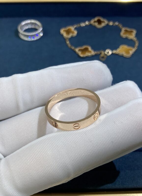 Narrow Screw Down Ring, Rose Gold