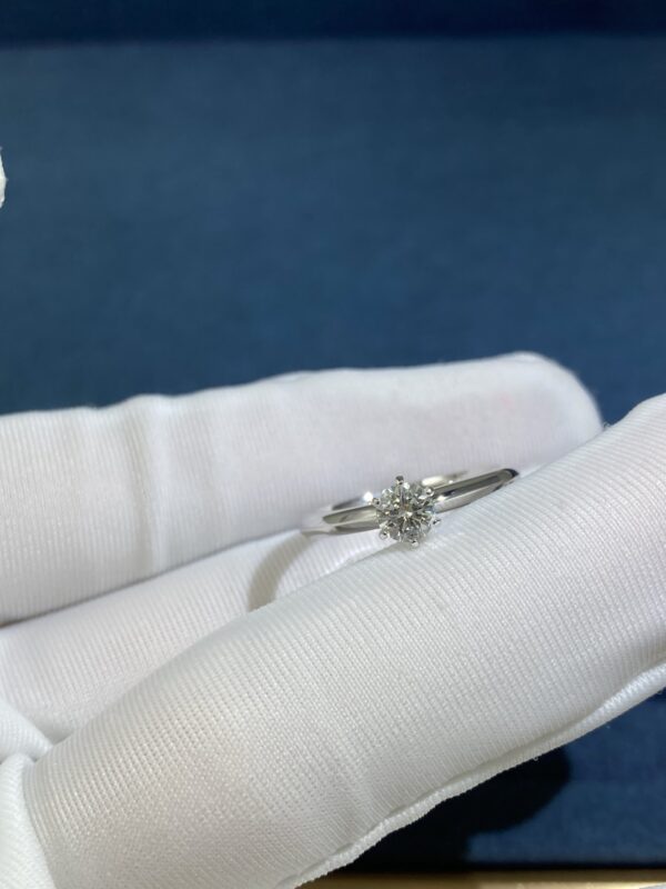 Six Prong Diamond Ring, White Gold