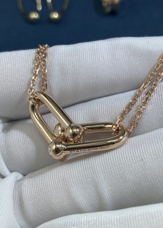 Double Link Necklace,Rose Gold