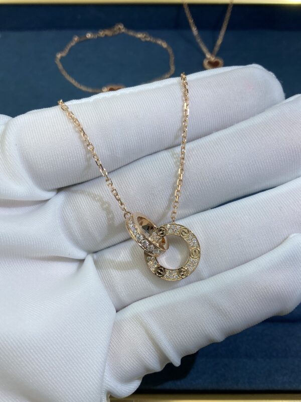 Ring of Diamonds Necklace, Rose Gold