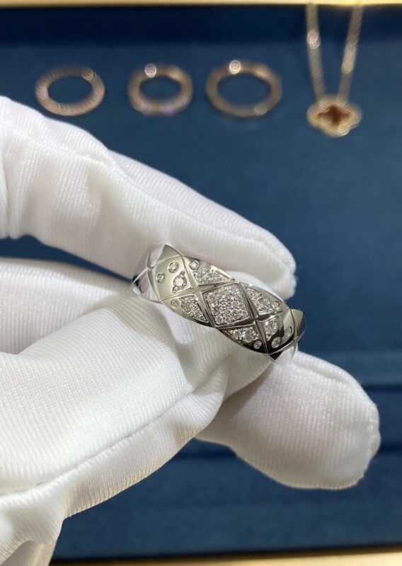 Diamond Band Ring, White Gold